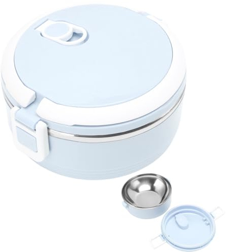 Culnflun Thermal Lunch Box, Lunch Box i rostfritt stål, bärbar isolerad Bentos -låda, med säkerhetspänne, för kontorsskolor Picknick (Blå)