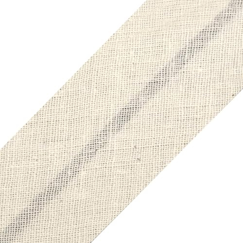 cyclingcolors 1x Schrägband aus 100% Baumwolle Breite 30 mm Länge 25 m Hochwertiges Einfassband Baumwollband Schrägband Ideal zum DIY, Creme