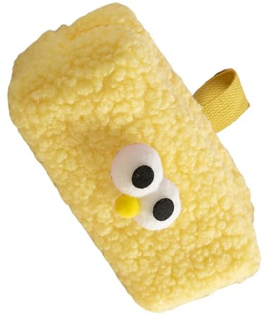 Trousse à crayons en peluche avec grand compartiment en fourrure, organiseurs de stylos, trousse de maquillage pour étudiante, femme, fille, jaune, Bohème