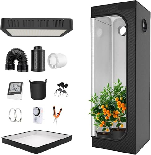 Kit Completo per La Stanza della Tenda da Coltivazione Idroponica Coltivazione Idroponica di Piante da Interno Accessori per L'installazione Idroponica in Camera Oscura con Fine, 100x100x200cm