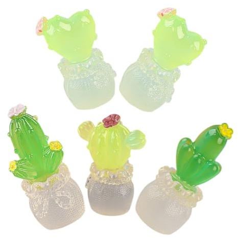 FRCOLOR 5pièces Lot de Cactus Miniatures Résine Décoration De Plante Miniature Micro Aménagement Paysager Style Mixte
