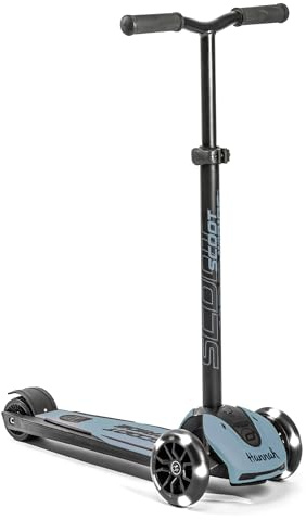 Scoot and Ride Highwaykick 5, personalisierbar mit Namen, Kinder Scooter ab 5 Jahren, bis 80 kg belastbar (Steel)