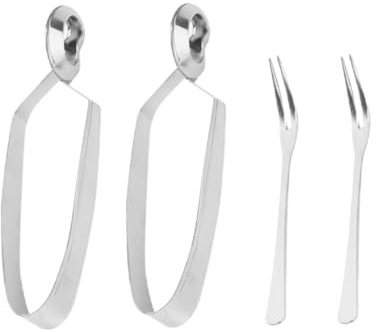 DECOMELODY 4 pièces Pince à Escargots Inox Set Fourchette et Pince Brûlure Ustensiles Table Maison pour Fruits de Mer Barbecue et Dîner Coquillages