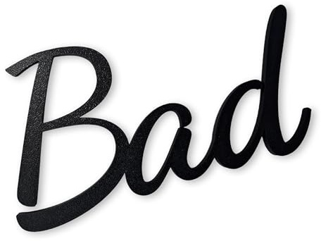 Bad Schild selbstklebend 17x9 cm, Türschild für die Badezimmertür | Bad Deko Beschriftung in schwarz