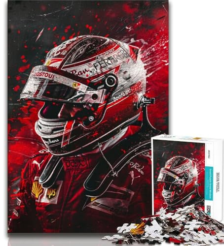 Rompecabezas de 1000 Piezas para Adultos y Adolescentes, con diseño de piloto de Carreras, Ideal para Pasar el rato en casa, con póster y Hoja de Trivia a Juego (75x50cm)