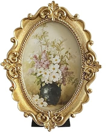 Marco de fotos retro en relieve de 4 x 6 pulgadas, marco de fotos de resina ornamentado de estilo europeo para colgar en la mesa o en la pared, decoración del hogar