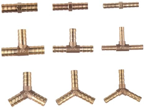 DIYEAH 9 Piezas Conjunto de Conectores para Mangueras de Gas Adaptadores y Reductores de Cobre Resistentes la Corrosión para Cocina Barbacoa y Empalmes de Tubos de Gas Natural