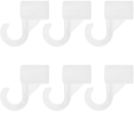 Generic 6pcs Closet Rod End Hanger: 25mm Wardrobe Rod Bracket Hook - Heavy Duty Plastic Closet Rail Holder - Connector Hooks For Wardrobe Clothes Tube