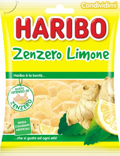 Haribo Zenzero e Limone | Caramelle Gommose, Gusto Zenzero e Limone, Ideali per Feste e Momenti di Condivisione, 150 gr (Confezione da 6)