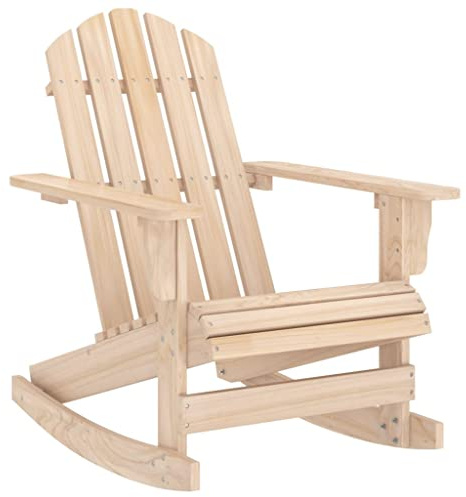 Owoxanthellate Adirondack Schaukelstuhl aus massivem Tannenholz 70x91,5x92 cm Gartenstuhl mit ergonomischer Rückenlehne wetterfest klappbar für Garten Balkon Terrasse Camping