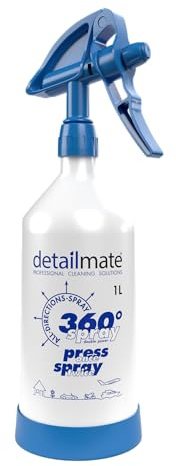 detailmate Kwazar Mercury Super Pro+ - Botella pulverizadora doble 360° para coche, jardín y hogar, boquilla regulable (azul claro, 1 L)