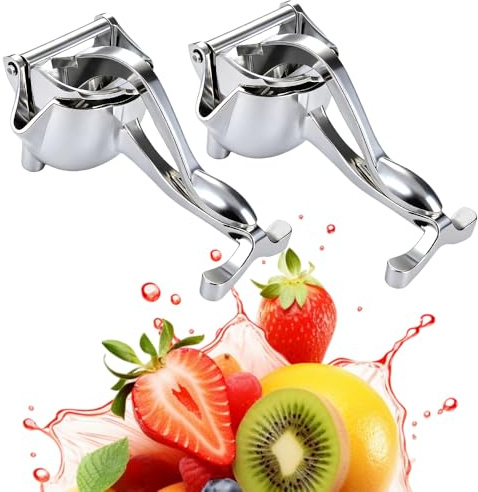 Saftpresse Manuell Edelstahl, 2026 Neu Entsafter Manuell Schnelle Saft-Extraktion, Zitronen, Orangen, Granatapfel, Zitruspresse Edelstahl, Einfach Frische Säfte Pressen (2pcs)