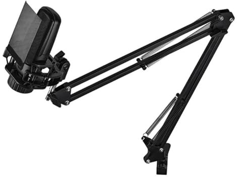 Bosiyrggrl Micrófono ZX85 para Grabación de Estudio Vocal, Transmisión de Karaoke, Micrófono ASMR para Juegos con Soporte en Voladizo B