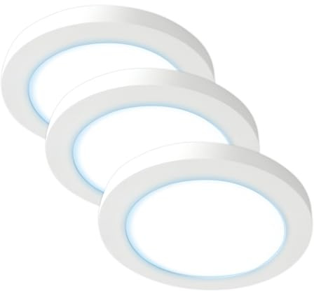 Xtend EcoLight 3x LED Aufbaupanel Tageslichtweiß 6000K 12W 165mm | dimmbar Triac weiß rund Deckenleuchte PLm4.0