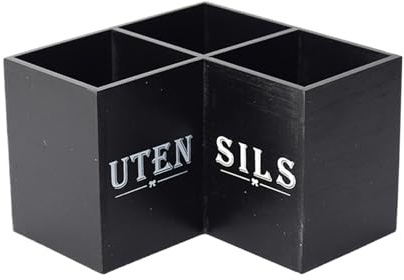 Organisateur d'ustensiles – Porte-cuillère à couverts| Organisateur de couvertsd'angle bois, récipient de rangement de cuisine pour couvertsen argenterie, cuillères à couverts, fourchettes, spat