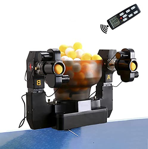Automatisk bordtennisrobot med 36 centrifugeringsnivåer, bärbar bollmaskin för soloträning, övningspartner med 100 bollar