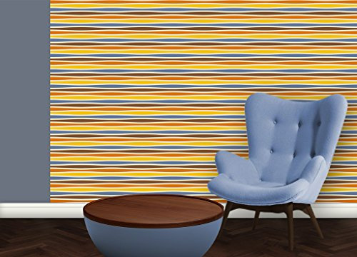 GMM Tapete Modern living - Quer Swing individuell gefertigt mit Streifenfarben passend zu RAL Farben - Höhe 3m Breite 46,5cm