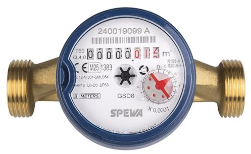 SPEWA Water Meter 1 Inch AG (33 mm) / QN 2.5 Cold Water / Bl. 130 mm / Water Clock Calibrated 2025 / Best Measuring Accuracy