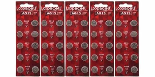 LOOPACELL 50 Pack AG13 / LR44 / L1154 / 357 / A76 / Battery