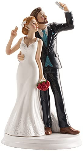 Dekora - Decoracion tartas de boda - Figuras de Novios Selfie 20 cm