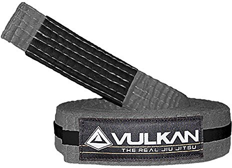 Vulkan Fight Company Brazilian Jiu Jitsu, BJJ Kids Belt for Martial Arts Sports, Grey Black, A1
