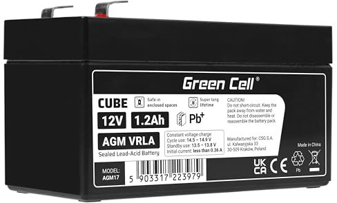 GreenCell® Batteria AGM 12V 1.2h al piombo accumulatore sigillata VRLA Senza manutezione ricaricabile Batterie di ricambio ermetica | giocattoli bambini | allarme | Falliscono | Bilancia | Recinzione