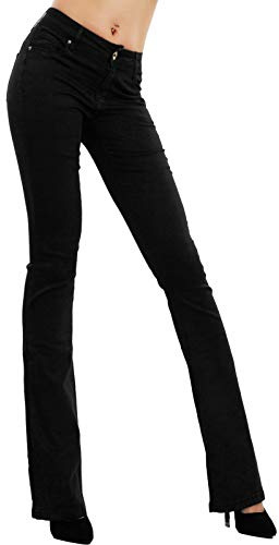 Toocool - Jeans Donna Push up Pantaloni Zampa Elefante Campana Slim Sexy F36-M6129 [S,Nero]