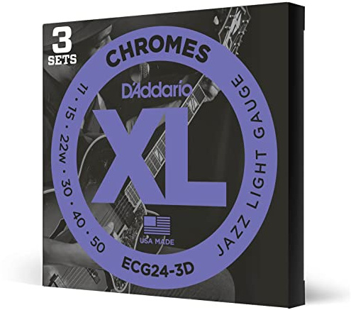 D'Addario ECG24-3D - Corde per chitarra elettrica con ferita piatta, 3 set