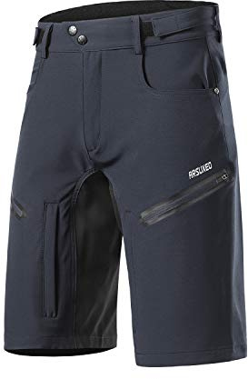 ARSUXEO Herren Fahrrad Kurze Hosen Lockere Passform Radhose mit Feuchtigkeitsableitendem Bund 2006 Dunkelgrau XL