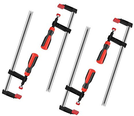 Schraubzwinge 300mm Einhand Schraubzwingen Set 4-teilige 50 x 300 mm Zwingen Set Temperguss-Schraubzwinge für DIY Carpentry Woodwork