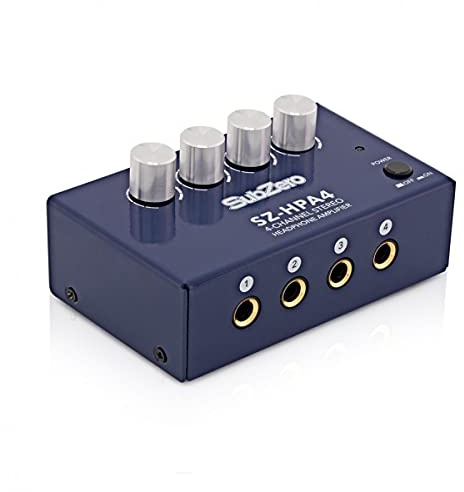 SubZero Compact Studio Headphone Amplifier – Stereo 1/4 Jack | Compact 4-channel headphone amp, separate level controls, low-noise split crossover circuit, power supply included