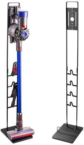 RICOO Staubsaugerhalterung SH502 freistehender Ständer für Dyson V6 V7 V8 V10 V11 Zubehörhalter für Akkustaubsauger ohne Bohren Organizer für Bürsten & Schlauch Staubsaugerhalter schwarz