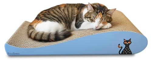 PetsTown Cat Scratcher Board - Cat Scratching Board with Organic Catnip, Furniture Protector Large