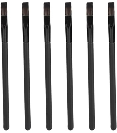 Kit de Brochas Cuadradas en ángulo para Maquillaje de Cejas y ojos: Dibuja Líneas Suaves, Rellena y da Forma a las Cejas