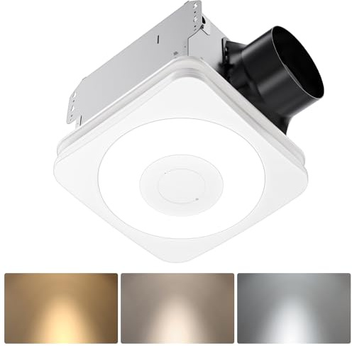 OREiN 3-in-1 Bathroom Exhaust Fan with Light & Humidity Sensor, 160 CFM, 1.0 Sone, Auto-On at 60% Humidity, 1500LM, 3000K/4000K/5000K, Night Light, ETL & FCC Certified, Ceiling Opening 11.81''x11.02''