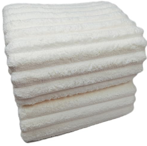 Mjukt set med badhanddukar, mikrofiber, ribbade, överdimensionerade badhanddukar extra stora för badrum, hem, hotell, spa, strand, pool, gym (badlakan – set med 2, beige)