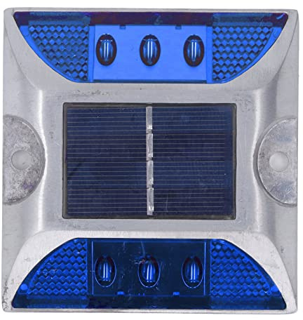 DEWIN Luz Solar Para Carretera, Aleación De Aluminio Fundido Para Entrada De Entrada, Escalera Para Acera, Marcador De Carretera Impermeable IP68 Para Exteriores(luz azul)