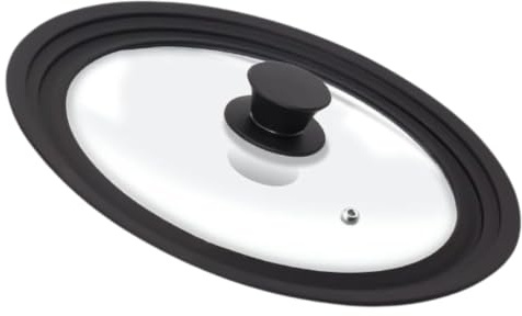 YSAMAX Tempered Glass Lid, Silicone Rim and Heat Resistant Handle, Easy to Use Replacement Frying Pan Cover, Universal Lid for Pots, Pans, and Skillets, (28-32cm)