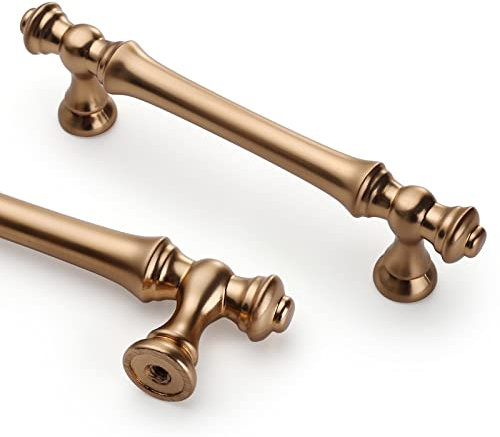 Coinkoly 10 Pack Champagne Bronze Cabinet Pulls 96MM Hole Centers Kitchen Cabinet Handles Drawer Pulls Kitchen Cupboard Handles UK0001