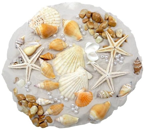 ZauberDeko Streudeko Maritim Sand Muscheln Seesterne Deko Steine Creme Orange Mix 1kg