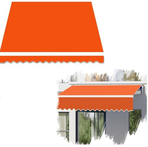 ZIUSFAC Gelenkarmmarkise Ersatzstoff Einziehbar Einziehbar Markisenbespannung Canvas 3×2m 4×5m Markise Ersatzbespannung Sonnensegel Für Terrasse Balkon(Orange,7x3/22.9x9.8ft)