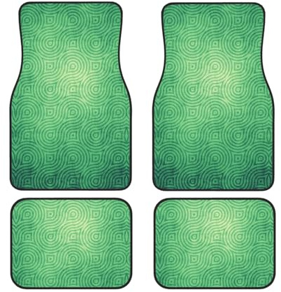 Grüne geschwungene Textur-Auto-Fußmatten, komplettes Set, 4-teilig, robuste Gummi-Fußmatten