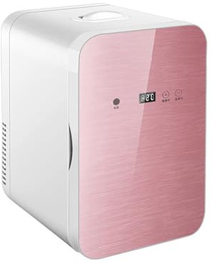 8L Mini Fridge Small Skincare Refrigerator Digital Display Electric Reefer Portable With Temperature Control Food Heater & Beverage Cooler For Car/Camping/Travel AC+DC Power Compatibility(Pink)