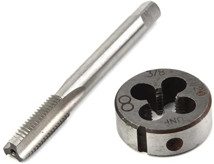 ZSjing 2 pièces 6542 BSF 3/8-20 tarauds à cannelure Droite for Machine à Filetage Droit for Outils de Travail de Filetage en Acier et métal