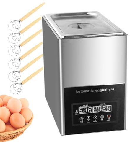 forplubossmmp Hervidor De Huevos De 9 L con Fuente Termal Y Batidor para 6 Huevos, Máquina Eléctrica para Escalfar Huevos para Uso Comercial Y Restaurantes. Rango De Temperatura: 30~90 °C