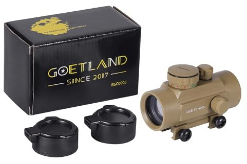 Goetland 1x30mm Ottica per Carabina Aria Compressa Cannocchiale da Puntamento Pistola Verde Punto Rosso Red Dot Sight Reflex Sight 4 MOA SFP 20mm