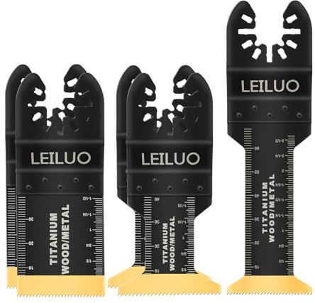 LEILUO Lot de 5 lames oscillantes universelles en titane pour outils multifonctions pour clous en bois compatibles avec DeWalt Makita Ryobi et plus encore
