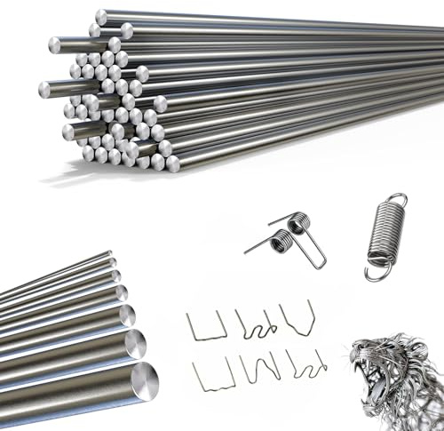35 stycken fjädertråd i rostfritt stål, metallstavar 1,0 mm x 400 mm (1,0 x 400 mm, metallstång i rostfritt stål, fjäderstång, stålstång, runda stänger, hård tråd för