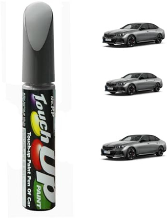 Treesiche Penna Ritocco Carrozzeria per BWM 3 Series/5 Series/ X2/X3 2018 /X4/X5, Pennarello Copri Graffi Auto, 2 in 1 Auto Ritocco Vernice Penna con Pennello per BWM, Skyscraper Grey Metallic (C4W)