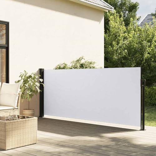 Home & Garden, toldo lateral retráctil para muebles, color blanco, 100 x 300 cm
